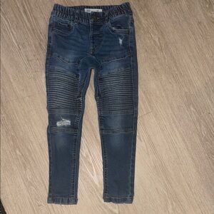 Cotton On Blue Moto-Style Jeans with Ribbed Panels